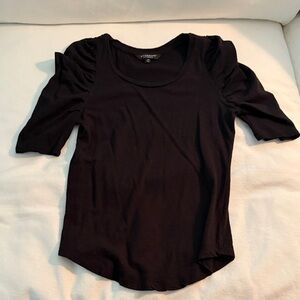 Liverpool Los Angeles Black 3/4 Puff Sleeve Scoop Neck T-Shirt XS